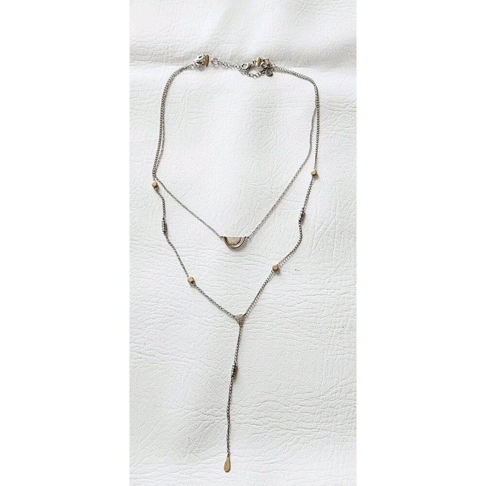 Silpada Sterling Silver Brass DOUBLE Y Convertible 3 way Necklace Adj 18”